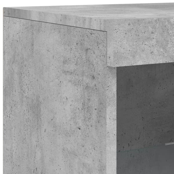 vidaXL Skjenker med LED-lys 3 stk betonggrå konstruert tre