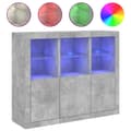 Miniatyrbilde 2 av 11: vidaXL Skjenker med LED-lys 3 stk betonggrå konstruert tre
