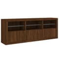 Miniatyrbilde 5 av 11: vidaXL Skjenk med LED-lys brun eik 181,5x37x67 cm