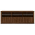 Miniatyrbilde 6 av 11: vidaXL Skjenk med LED-lys brun eik 181,5x37x67 cm
