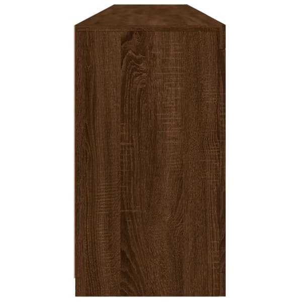 vidaXL Skjenk med LED-lys brun eik 181,5x37x67 cm