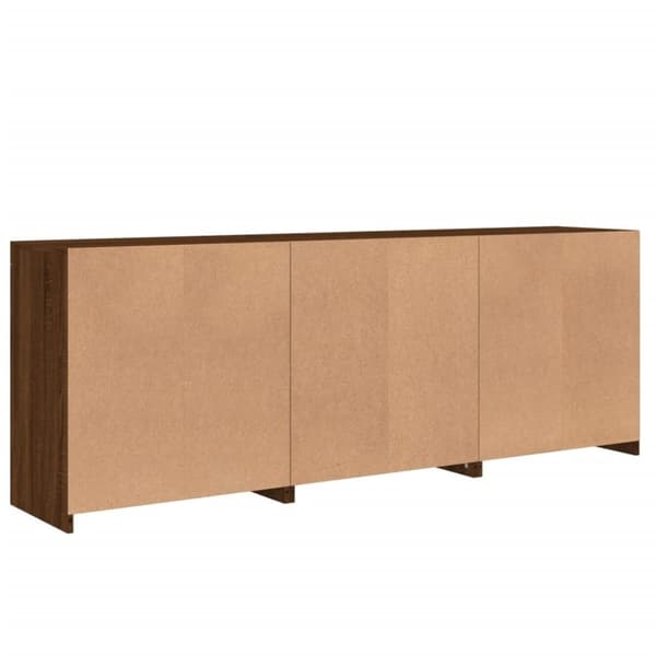 vidaXL Skjenk med LED-lys brun eik 181,5x37x67 cm