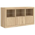 Pikkukuva 5 / 11: vidaXL Senkki LED-valoilla Sonoma-tammi 123x37x67 cm