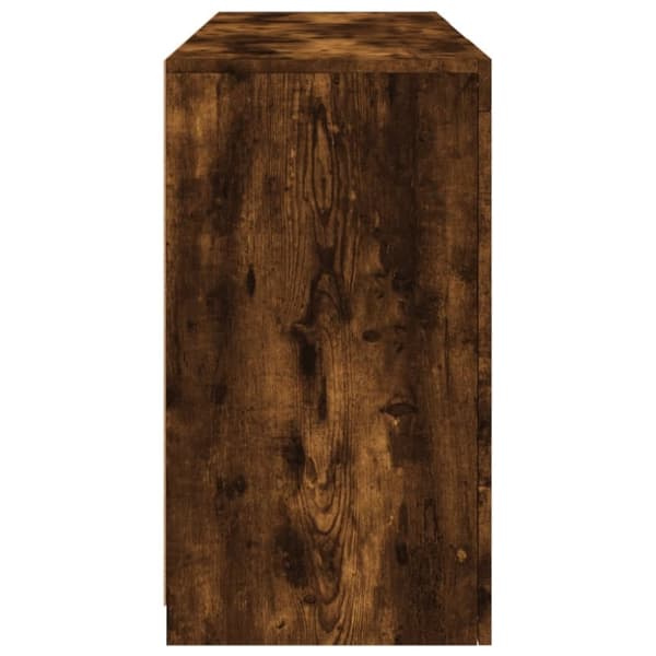 vidaXL Skänk med LED-belysning rökfärgad ek 123x37x67 cm