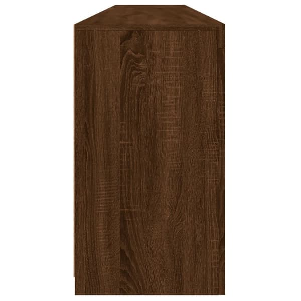 vidaXL Skänk med LED-belysning brun ek 202x37x67 cm