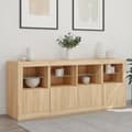 Miniatyrbilde 3 av 11: vidaXL Skjenk med LED-lys sonoma eik 163x37x67 cm