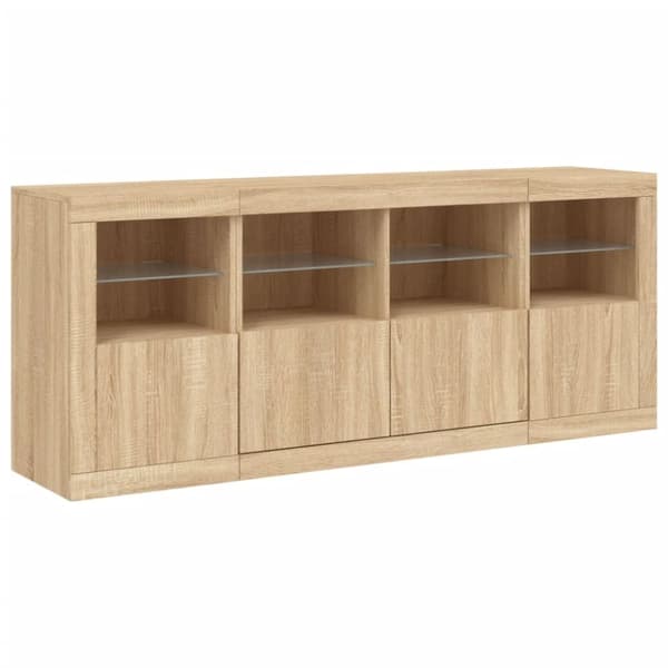 vidaXL Senkki LED-valoilla Sonoma-tammi 163x37x67 cm