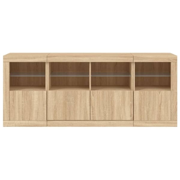 vidaXL Senkki LED-valoilla Sonoma-tammi 163x37x67 cm