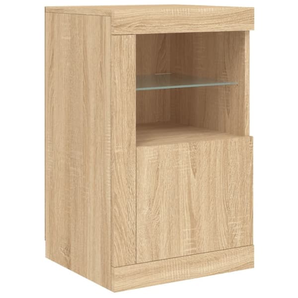 vidaXL Senkki LED-valoilla Sonoma-tammi 163x37x67 cm