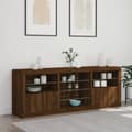 Miniatyrbilde 4 av 11: vidaXL Skjenk med LED-lys brun eik 181,5x37x67 cm