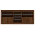 Miniatyrbilde 6 av 11: vidaXL Skjenk med LED-lys brun eik 181,5x37x67 cm