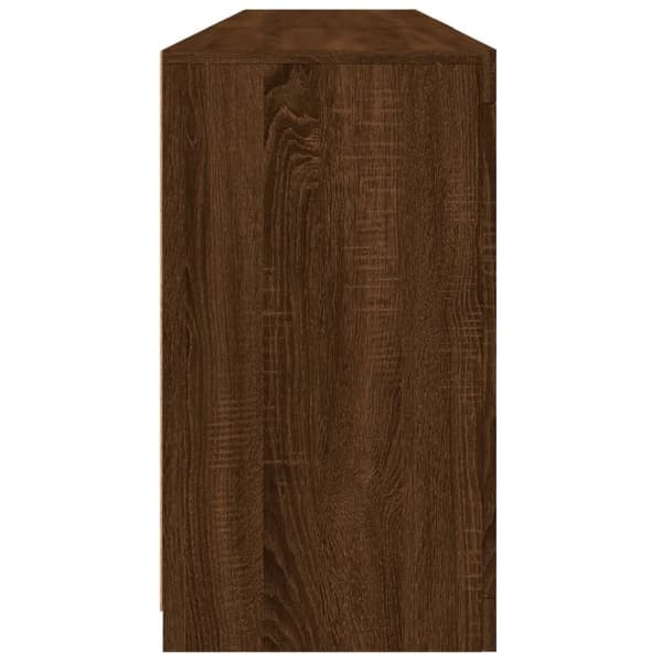 vidaXL Skjenk med LED-lys brun eik 181,5x37x67 cm