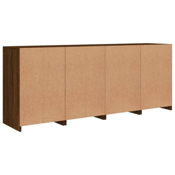 vidaXL Skänk med LED-belysning brun ek 164x37x67 cm