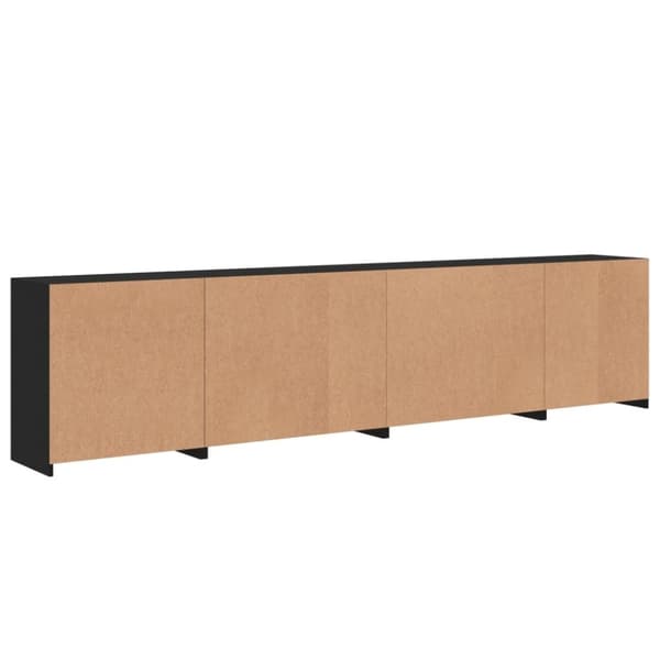 vidaXL Skänk med LED-belysning svart 283x37x67 cm