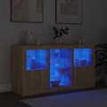 Pikkukuva 4 / 11: vidaXL Senkki LED-valoilla Sonoma-tammi 123x37x67 cm