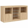Pikkukuva 5 / 11: vidaXL Senkki LED-valoilla Sonoma-tammi 123x37x67 cm