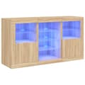 Pikkukuva 2 / 11: vidaXL Senkki LED-valoilla Sonoma-tammi 123x37x67 cm