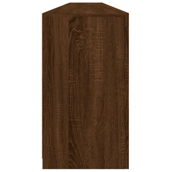vidaXL Skänk med LED-belysning brun ek 283x37x67 cm