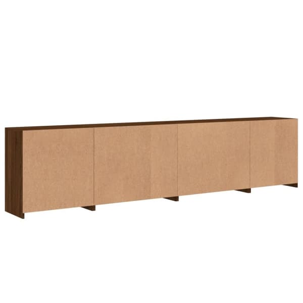 vidaXL Skänk med LED-belysning brun ek 283x37x67 cm