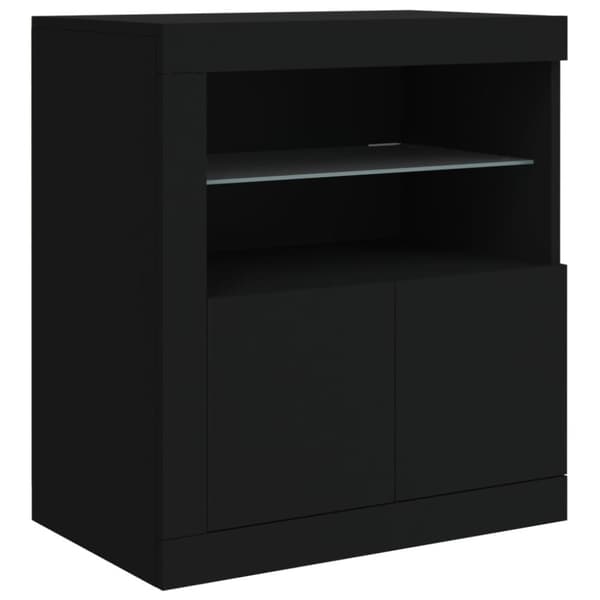 vidaXL Senkki LED-valoilla musta 181,5x37x67 cm