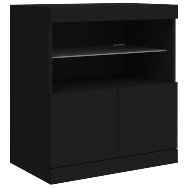 vidaXL Senkki LED-valoilla musta 181,5x37x67 cm