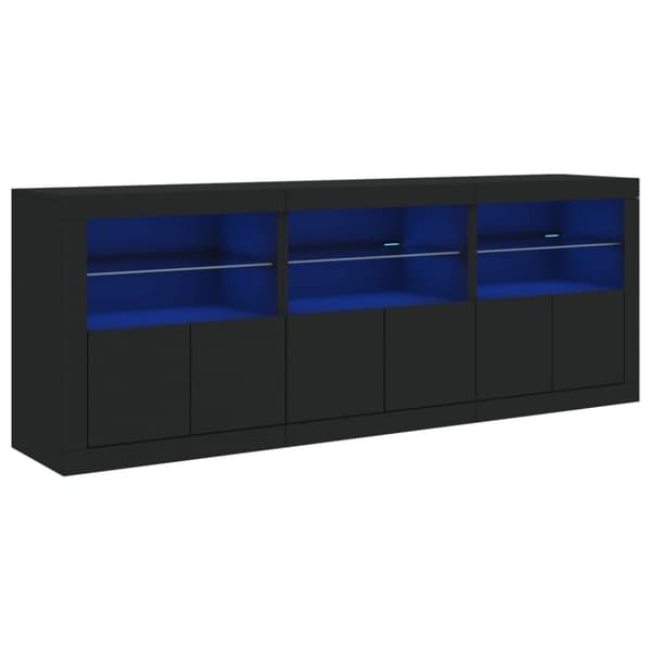 vidaXL Senkki LED-valoilla musta 181,5x37x67 cm