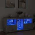 Miniatyrbilde 3 av 11: vidaXL Skjenk med LED-lys betonggrå 162x37x67 cm