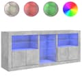 Miniatyrbilde 5 av 11: vidaXL Skjenk med LED-lys betonggrå 162x37x67 cm