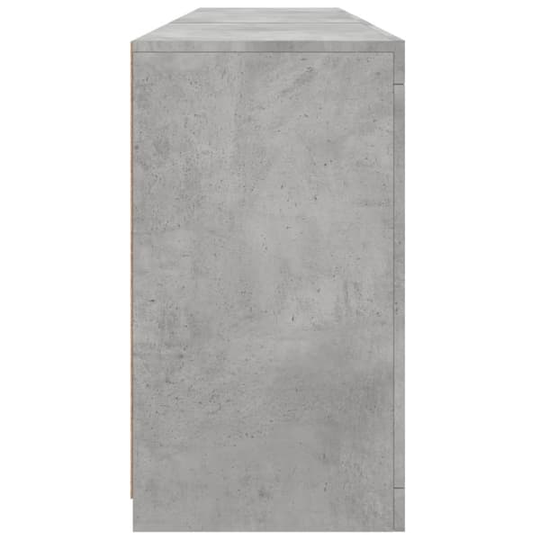 vidaXL Skjenk med LED-lys betonggrå 162x37x67 cm