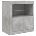 Miniatyrbilde 10 av 11: vidaXL Skjenk med LED-lys betonggrå 162x37x67 cm