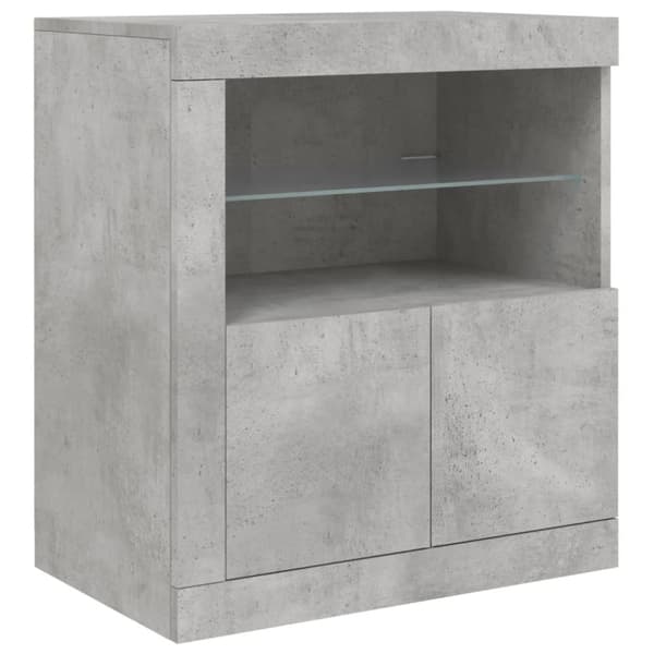vidaXL Skjenk med LED-lys betonggrå 162x37x67 cm