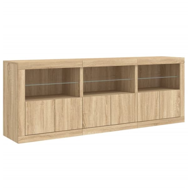 vidaXL Senkki LED-valoilla Sonoma-tammi 181,5x37x67 cm