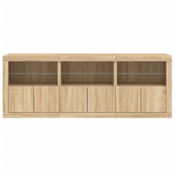 vidaXL Senkki LED-valoilla Sonoma-tammi 181,5x37x67 cm