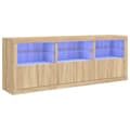 Pikkukuva 2 / 11: vidaXL Senkki LED-valoilla Sonoma-tammi 181,5x37x67 cm