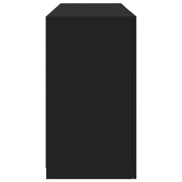 vidaXL Skänk med LED-belysning svart 123x37x67 cm