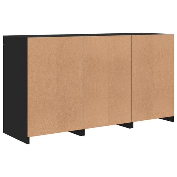 vidaXL Skänk med LED-belysning svart 123x37x67 cm