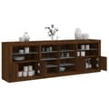 Miniatyrbilde 1 av 11: vidaXL Skjenk med LED-lys brun eik 202x37x67 cm