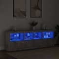 Miniatyrbild 3 av 11: vidaXL Skänk med LED-belysning betonggrå 202x37x67 cm