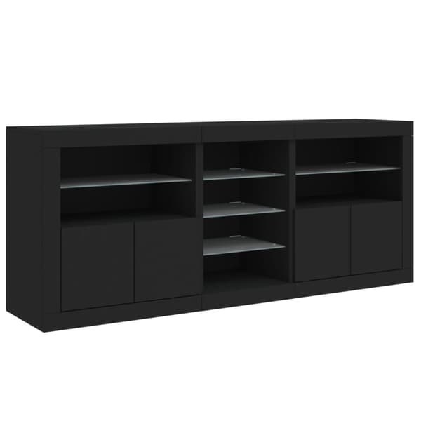 vidaXL Senkki LED-valoilla musta 162x37x67 cm