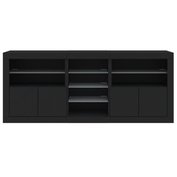 vidaXL Senkki LED-valoilla musta 162x37x67 cm
