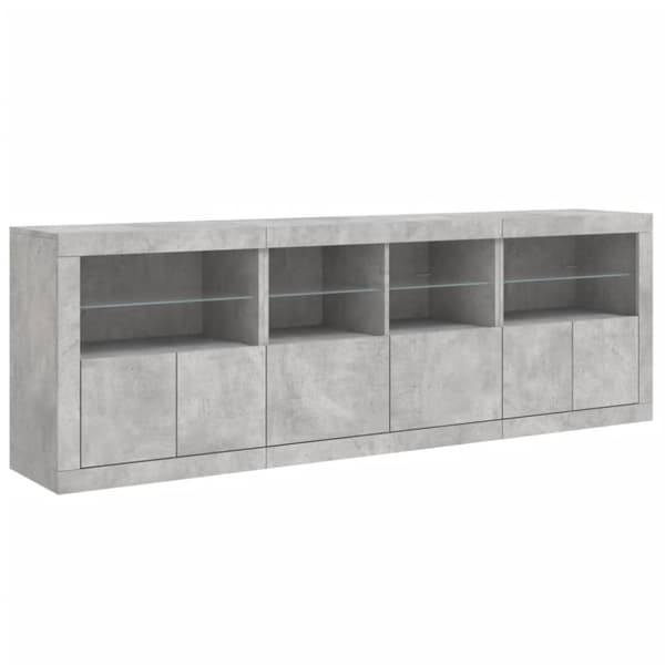vidaXL Senkki LED-valoilla betoninharmaa 202x37x67 cm