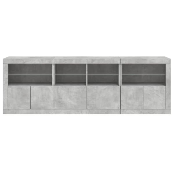 vidaXL Senkki LED-valoilla betoninharmaa 202x37x67 cm
