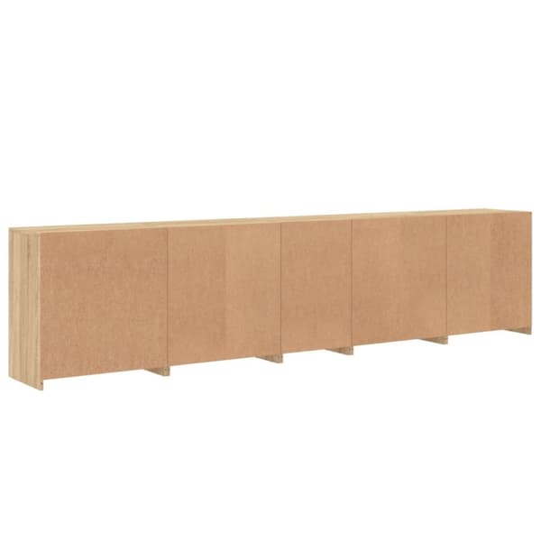 vidaXL Skänk med LED-belysning sonoma-ek 283x37x67 cm