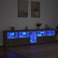 Miniatyrbillede 3 af 11: vidaXL skænk med LED-lys 283x37x67 cm grå sonoma-eg