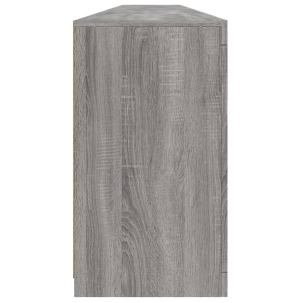 vidaXL skænk med LED-lys 283x37x67 cm grå sonoma-eg