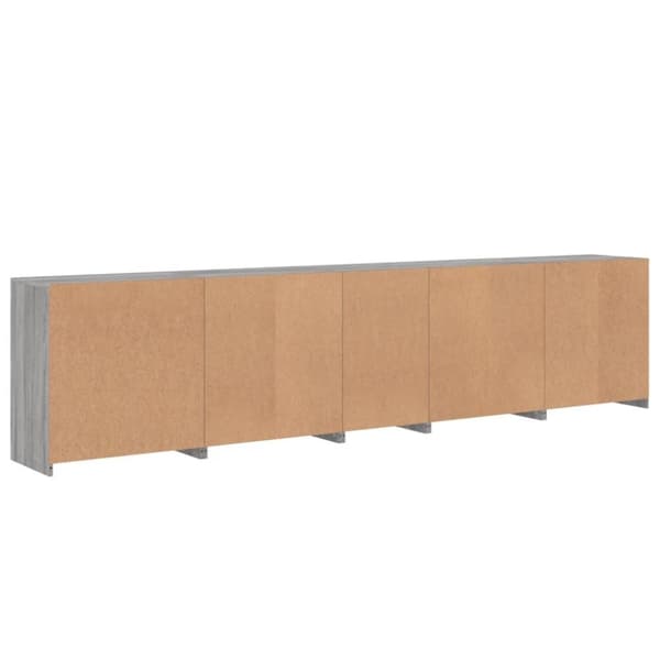 vidaXL skænk med LED-lys 283x37x67 cm grå sonoma-eg