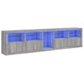 Miniatyrbillede 2 af 11: vidaXL skænk med LED-lys 283x37x67 cm grå sonoma-eg