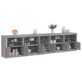 Miniatyrbillede 1 af 11: vidaXL skænk med LED-lys 283x37x67 cm grå sonoma-eg