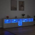 Pikkukuva 3 / 11: vidaXL Senkki LED-valoilla valkoinen 283x37x67 cm