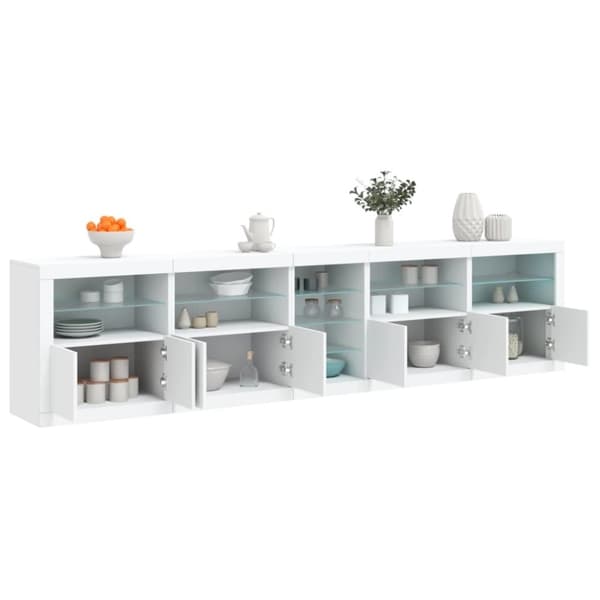vidaXL Senkki LED-valoilla valkoinen 283x37x67 cm